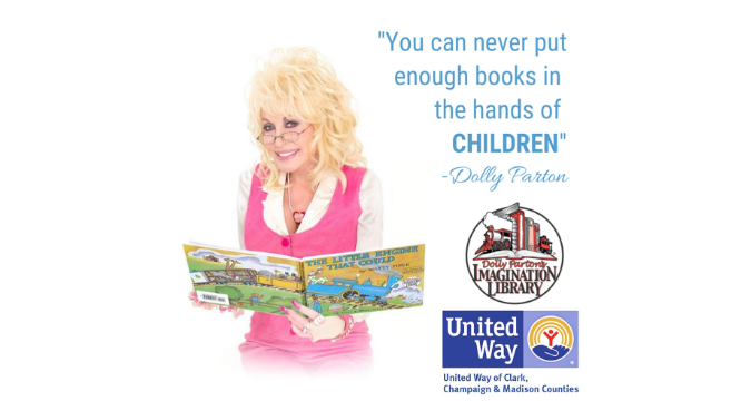 Dolly Parton reading a book