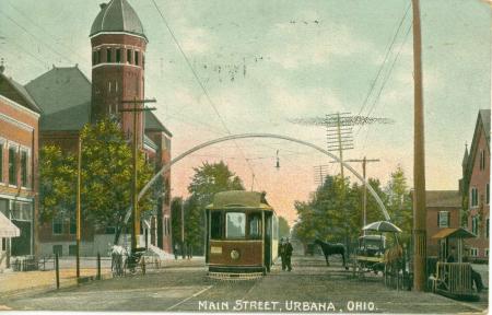 urbana city building with traction car